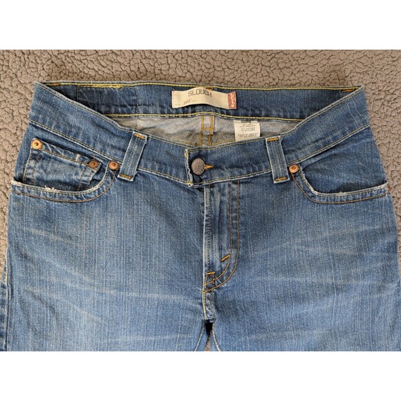 LEVI'S 504 Slouch Flared Low Rise Stretch Blue Denim Jeans Women's 11 M 32x31 - Picture 3 of 14